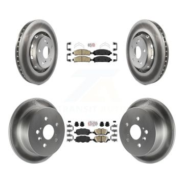 Front Rear Ceramic Pads And Coated Disc Brake Rotors Kit For 2009-2016 Toyota Venza KGA-102579