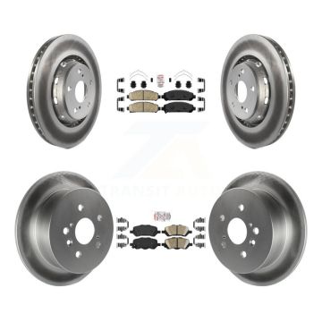 Front Rear Ceramic Pads And Coated Disc Brake Rotors Kit For 2009-2016 Toyota Venza KGA-102580