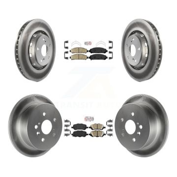 Front Rear Ceramic Pads And Coated Disc Brake Rotors Kit For 2009-2016 Toyota Venza KGA-102581