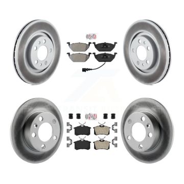 Front Rear Semi-Metallic Pads And Coated Disc Brake Rotors Kit For Volkswagen Beetle KGA-102589
