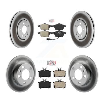 Front Rear Semi-Metallic Pads And Coated Disc Brake Rotors Kit For Volkswagen Beetle KGA-102596
