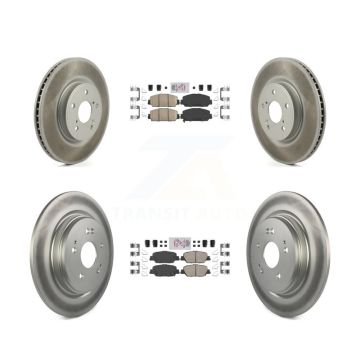 Front Rear Ceramic Pads And Coated Disc Brake Rotors Kit For Honda CR-V KGA-102599