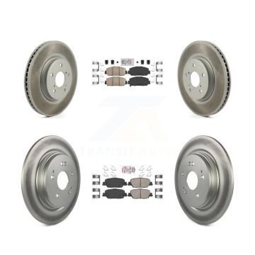 Front Rear Ceramic Pads And Coated Disc Brake Rotors Kit For Honda CR-V KGA-102601