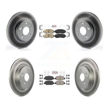 Front Rear Ceramic Pads And Coated Disc Brake Rotors Kit For Honda CR-V KGA-102613