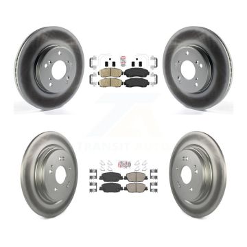 Front Rear Ceramic Pads And Coated Disc Brake Rotors Kit For Honda CR-V KGA-102614