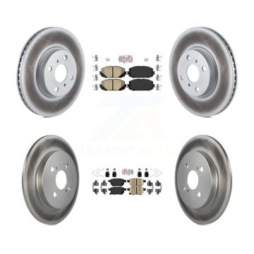 Front Rear Ceramic Pads And Coated Disc Brake Rotors Kit For Toyota Yaris KGA-102615