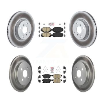 Front Rear Ceramic Pads And Coated Disc Brake Rotors Kit For Toyota Yaris KGA-102616