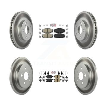 Front Rear Ceramic Pad Coated Disc Brake Rotors Kit For Toyota Prius Lexus CT200h Plug-In KGA-102618