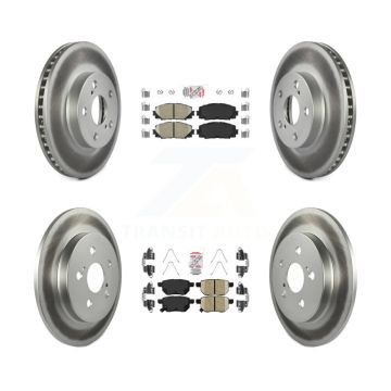 Front Rear Ceramic Pad Coated Disc Brake Rotors Kit For Toyota Prius Lexus CT200h Plug-In KGA-102620
