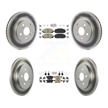 Front Rear Ceramic Pads And Coated Disc Brake Rotors Kit For Toyota Corolla Prius Prime KGA-102629