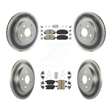 Front Rear Ceramic Pads And Coated Disc Brake Rotors Kit For Toyota Corolla Prius Prime KGA-102632