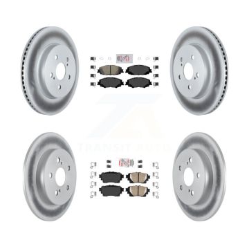 Front Rear Ceramic Pads And Coated Disc Brake Rotors Kit For Toyota Corolla KGA-102638
