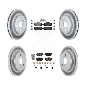 Front Rear Ceramic Pads And Coated Disc Brake Rotors Kit For Toyota Corolla KGA-102640