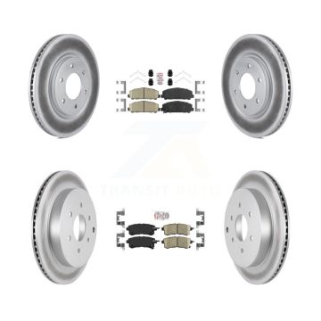 Front Rear Ceramic Pad & Coated Disc Brake Rotor Kit For INFINITI QX80 Nissan Armada QX56 KGA-102648