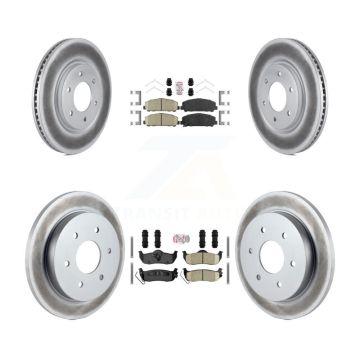 Front Rear Ceramic Pad Coated Disc Brake Rotors Kit For Nissan TITAN Armada INFINITI QX56 KGA-102654