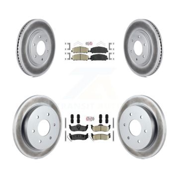 Front Rear Ceramic Pad Coated Disc Brake Rotors Kit For Nissan TITAN Armada INFINITI QX56 KGA-102655