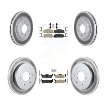 Front Rear Ceramic Pad Coated Disc Brake Rotors Kit For Nissan TITAN Armada INFINITI QX56 KGA-102658