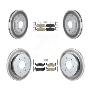 Front Rear Ceramic Pad Coated Disc Brake Rotors Kit For Nissan TITAN Armada INFINITI QX56 KGA-102659