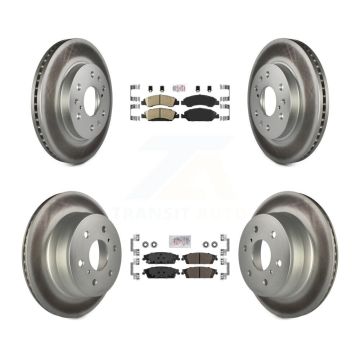 Front Ceramic Rear Semi-Metallic Pad Coated Brake Rotor Kit For GMC Sierra 1500 Chevrolet KGA-102660