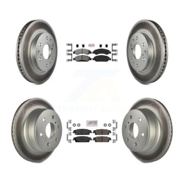 Front Rear Semi-Metallic Pad Coat Brake Rotor Kit For GMC Sierra 1500 Chevrolet Silverado KGA-102661