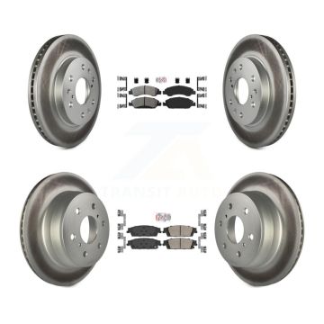 Front Semi-Metallic Rear Ceramic Pad Coated Brake Rotor Kit For GMC Sierra 1500 Chevrolet KGA-102664