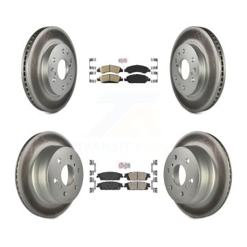Front Rear Ceramic Pad Coat Brake Rotor Kit For GMC Sierra 1500 Chevrolet Silverado Tahoe KGA-102665