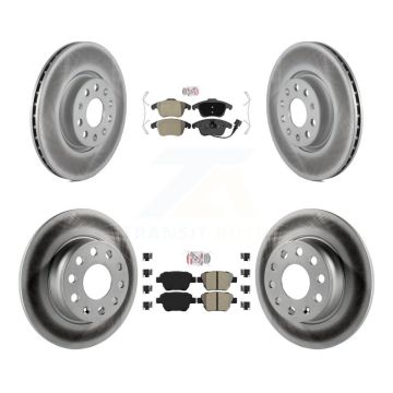 Front Rear Semi-Metallic Pad Coated Disc Brake Rotors Kit For 2012-2014 Volkswagen Passat KGA-102667