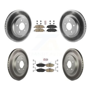 Front Rear Ceramic Pads And Coated Disc Brake Rotors Kit For Ford Mustang KGA-102678