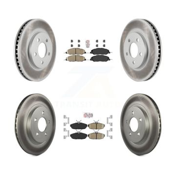 Front Rear Ceramic Pads And Coated Disc Brake Rotors Kit For 2005-2010 Ford Mustang Base KGA-102679