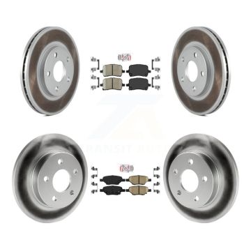Front Rear Ceramic Pad Coated Brake Rotor Kit For 04-05 Chevrolet Malibu Drum rear brakes KGA-102683