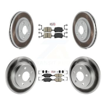 Front Rear Ceramic Pad Coated Brake Rotor Kit For 04-05 Chevrolet Malibu Drum rear brakes KGA-102684