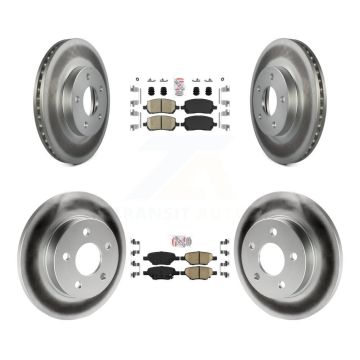 Front Rear Ceramic Pads And Coated Disc Brake Rotors Kit For Pontiac G5 KGA-102689