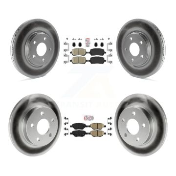 Front Rear Ceramic Pad & Coated Brake Rotor Kit For 2010 Pontiac G5 With Disc Brakes KGA-102691