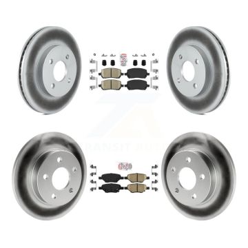 Front Rear Ceramic Pads And Coated Disc Brake Rotors Kit For Pontiac G5 Pursuit KGA-102693