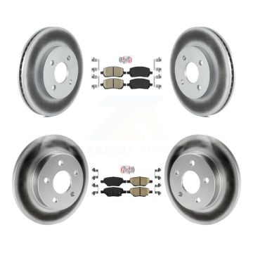 Front Rear Ceramic Pads And Coated Disc Brake Rotors Kit For Pontiac G5 Pursuit KGA-102694