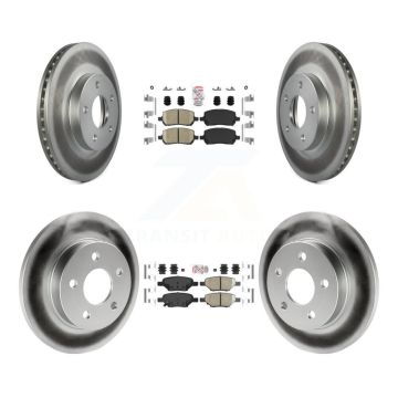 Front Rear Ceramic Pads And Coated Disc Brake Rotors Kit For Pontiac G5 KGA-102695