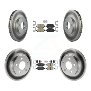 Front Rear Ceramic Pads And Coated Disc Brake Rotors Kit For Pontiac G5 KGA-102696