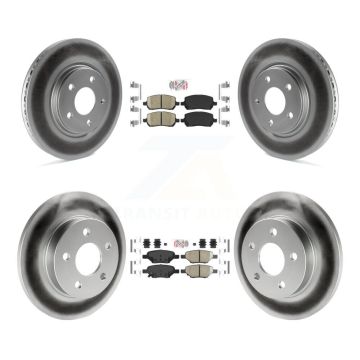 Front Rear Ceramic Pad & Coated Brake Rotor Kit For 2010 Pontiac G5 With Disc Brakes KGA-102698