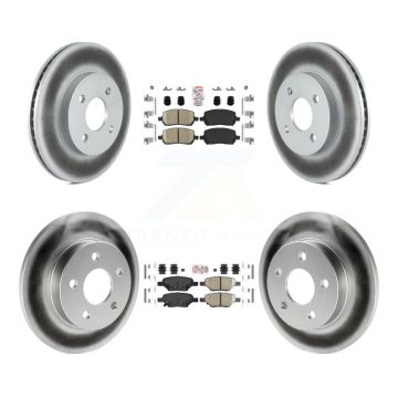 Front Rear Ceramic Pads And Coated Disc Brake Rotors Kit For Pontiac G5 Pursuit KGA-102699