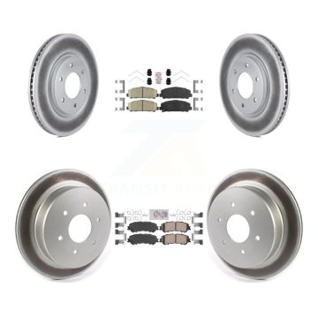 Front Rear Ceramic Pads And Coated Disc Brake Rotors Kit For 2017-2023 Nissan TITAN KGA-102701