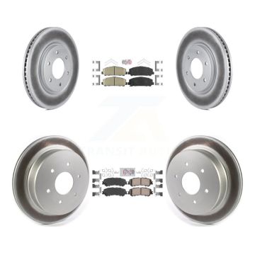 Front Rear Ceramic Pads And Coated Disc Brake Rotors Kit For 2017-2023 Nissan TITAN KGA-102702