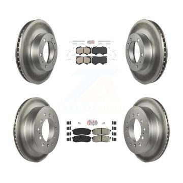 Front Ceramic Rear Semi-Metallic Pad Coat Brake Rotor Kit For 2010-2014 Toyota FJ Cruiser KGA-102708