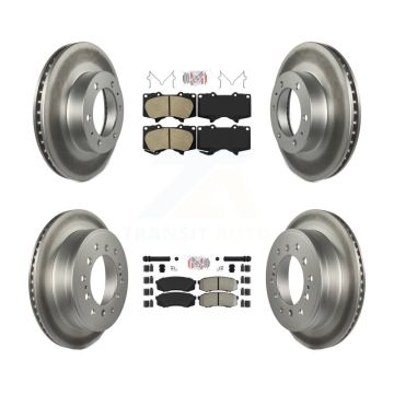 Front Ceramic Rear Semi-Metallic Pad Coat Brake Rotor Kit For 2010-2014 Toyota FJ Cruiser KGA-102709