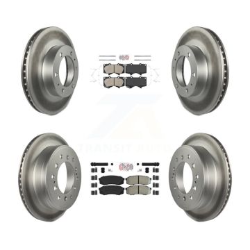 Front Ceramic Rear Semi-Metallic Pad Coat Brake Rotor Kit For 2010-2014 Toyota FJ Cruiser KGA-102710
