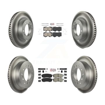 Front Ceramic Rear Semi-Metallic Pad Coat Brake Rotors Kit For Toyota 4Runner Lexus GX460 KGA-102714