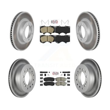Front Ceramic Rear Semi-Metallic Pad Coat Brake Rotors Kit For Toyota 4Runner Lexus GX470 KGA-102717