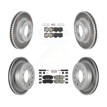 Front Ceramic Rear Semi-Metallic Pad Coat Brake Rotors Kit For Toyota 4Runner Lexus GX470 KGA-102718