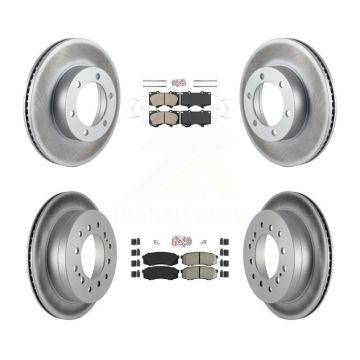 Front Ceramic Rear Semi-Metallic Pads And Coated Disc Brake Rotors Kit For Toyota Sequoia KGA-102720