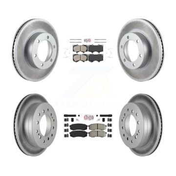 Front Ceramic Rear Semi-Metallic Pads And Coated Disc Brake Rotors Kit For Toyota Sequoia KGA-102722