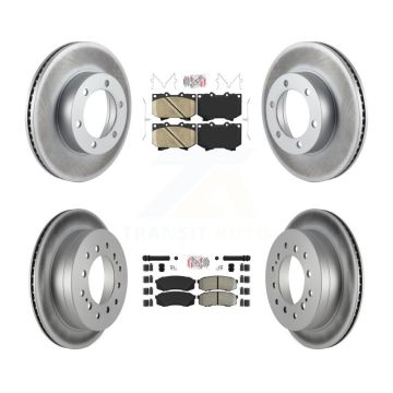 Front Ceramic Rear Semi-Metallic Pads And Coated Disc Brake Rotors Kit For Toyota Sequoia KGA-102728